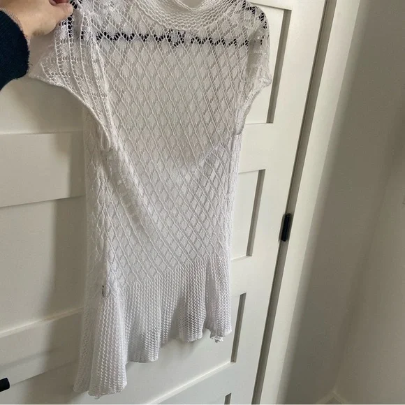 90s Y2K Le Chateau White Open Knit Cardigan - Picture 6 of 9